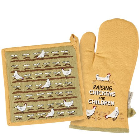 Kitchen Grill Oven Mit & Square Set