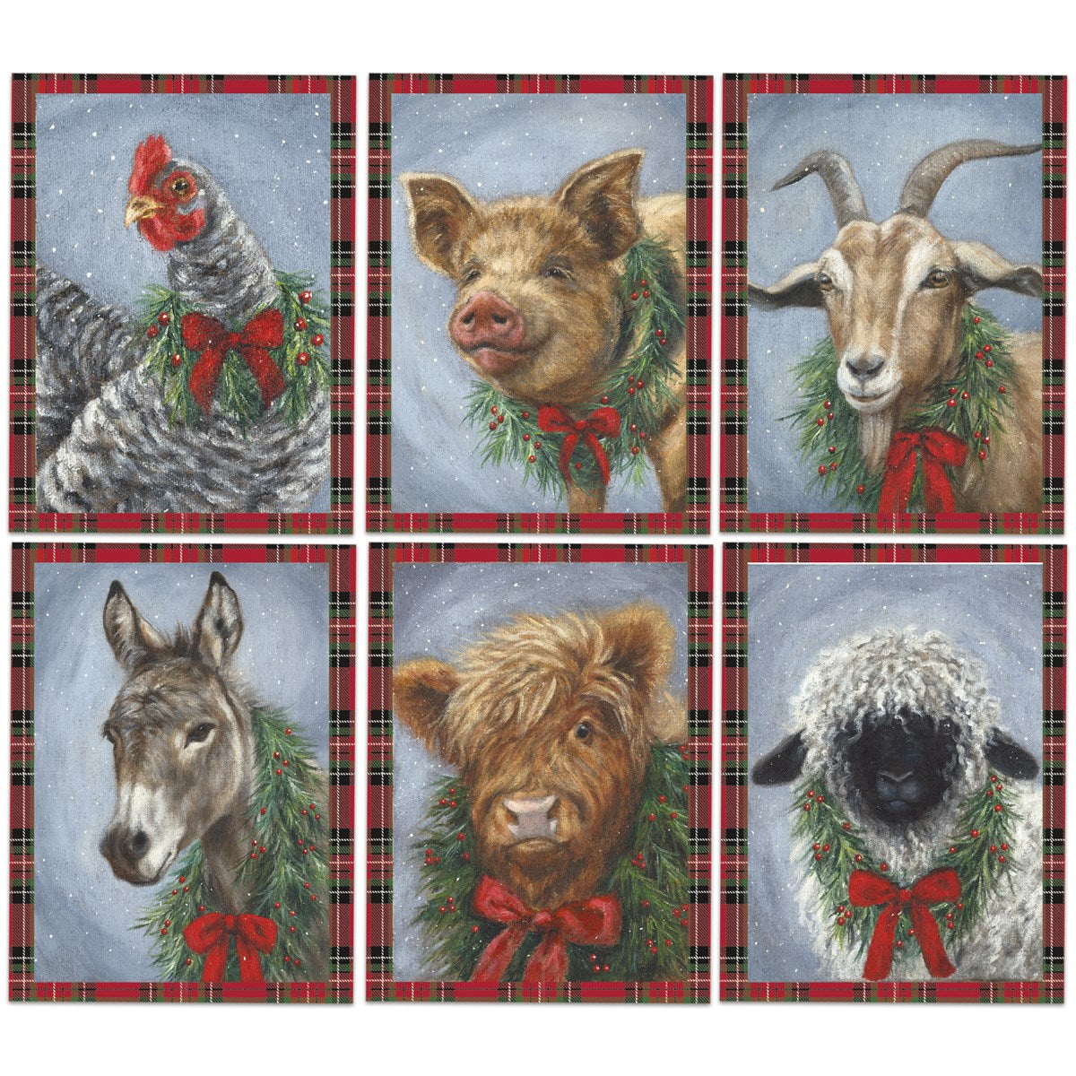 Christmas Note Card Set - Xmas Animals