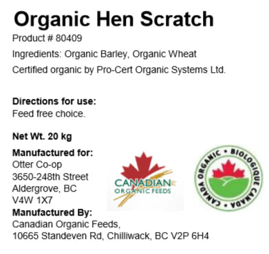 Organic - Poultry Hen Scratch - 20kg