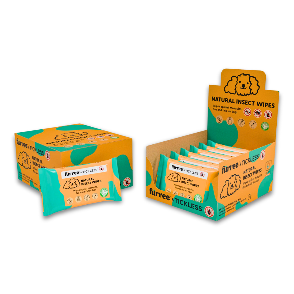 Tickless & Furree Natural Insect Wipes For Dogs - 20 Wipes/Pack **SEASONAL**