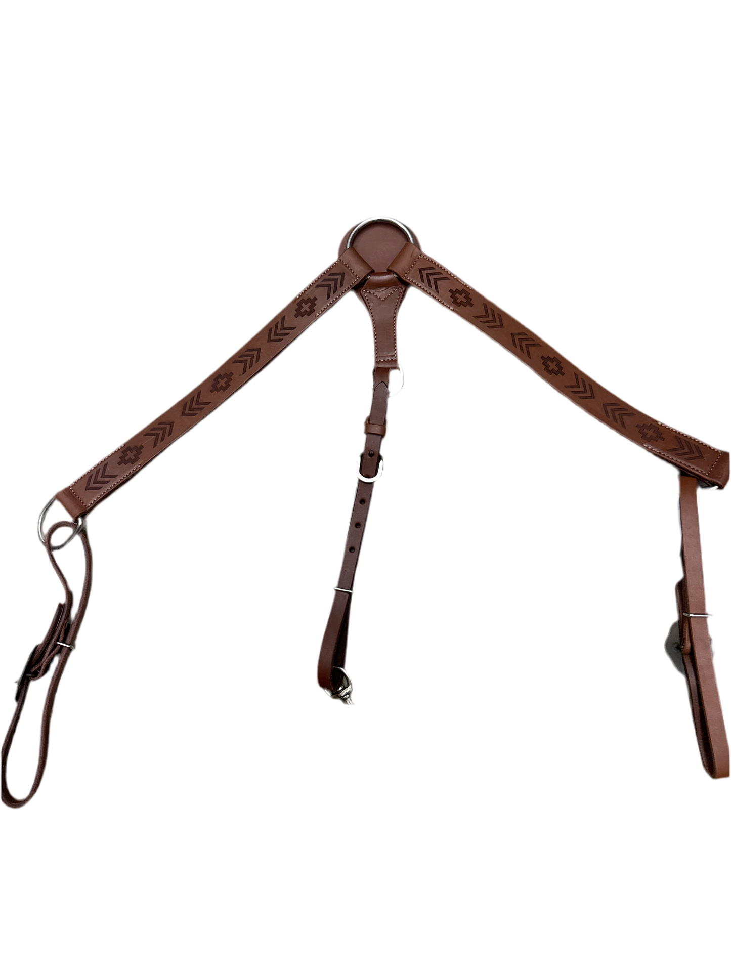 True North - Leather Breast Collar w/Aztec Tooling