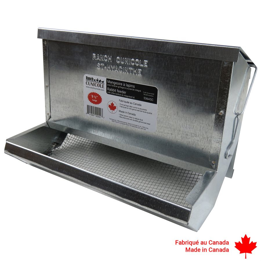 RC - Metal Small Animal Feeder - 9 1/2" Wide - Canadian Made