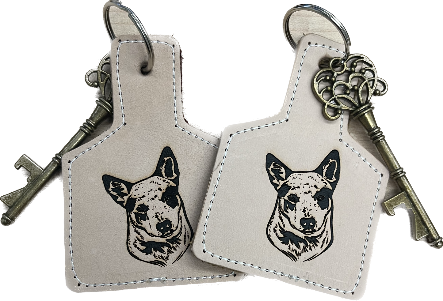 Hand made Leather Laser Engraved Key Fobs