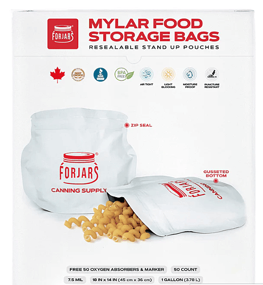 FORJARS - Mylar Food Storage Bags - 24oz. - 50 count
