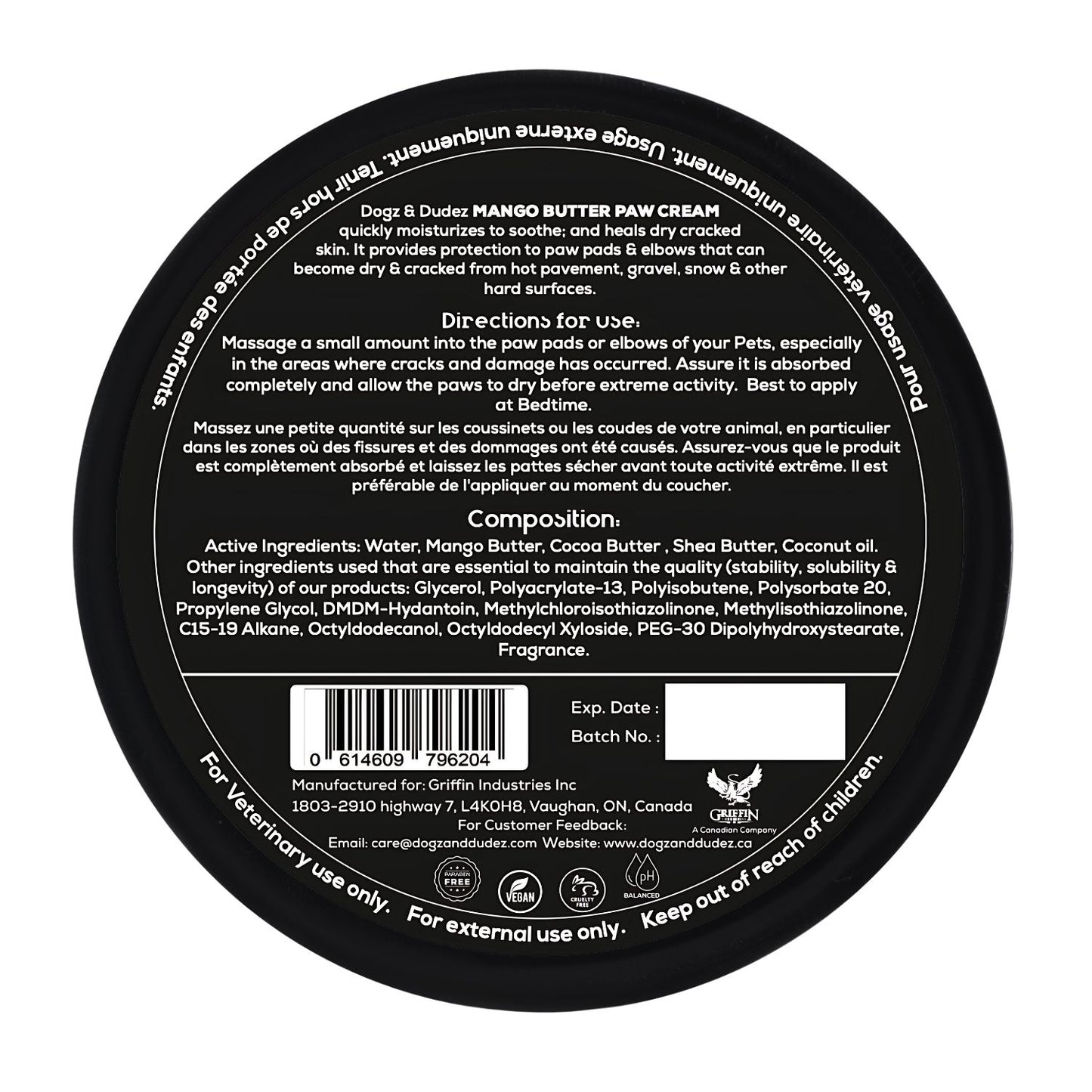 Dogz & Dudez - Mango Butter Paw Cream - 75g