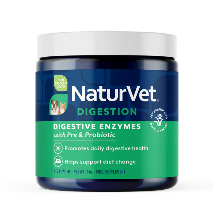 NaturVet - Digestive Enzymes w/Pre & ProBiotics - 4oz Powder