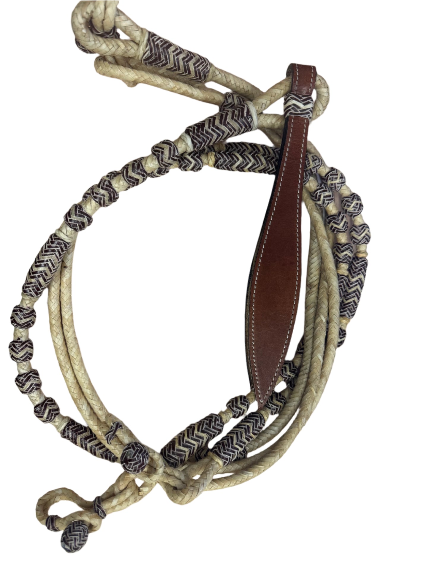 True North - Western Rommel Reins - Natural w/. Bevelled Edge Knots