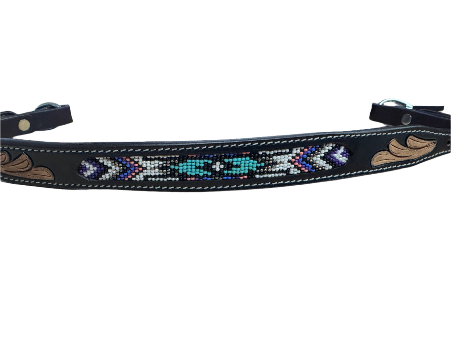 True North - Beaded Wither Strap w/ Turquoise & White Pattern