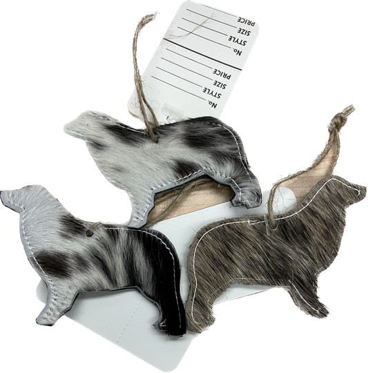 Hand Made Hide Holiday Ornaments