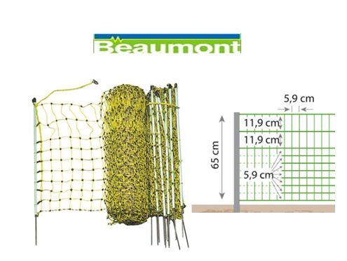 Beaumont - Electric Rabbit Garden Fencing - 0.65m (25.5") x 50m (164') - Single Spike