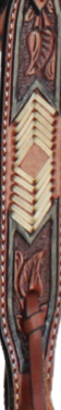 True North - Breast Collar - Carved Leaf w/center Rawhide