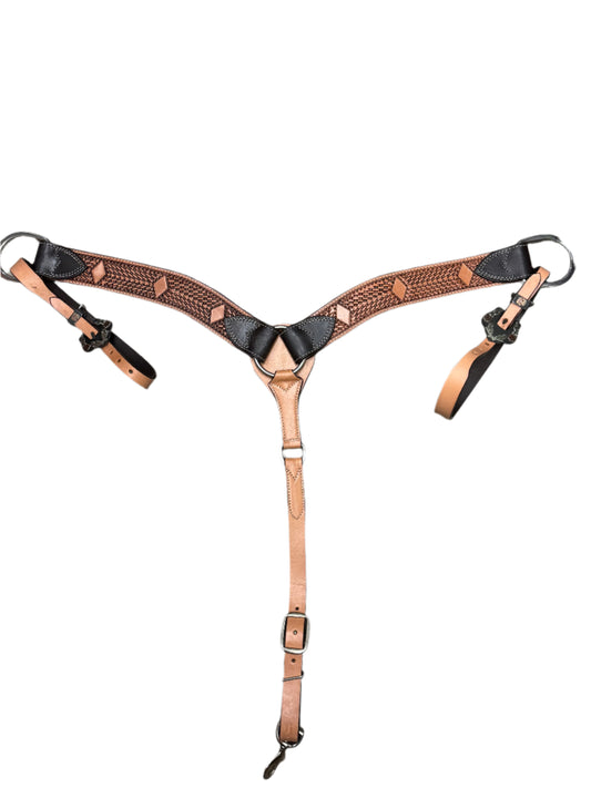 True North - Breast Collar - Basket Weave W/Guns n'Roses Buckles