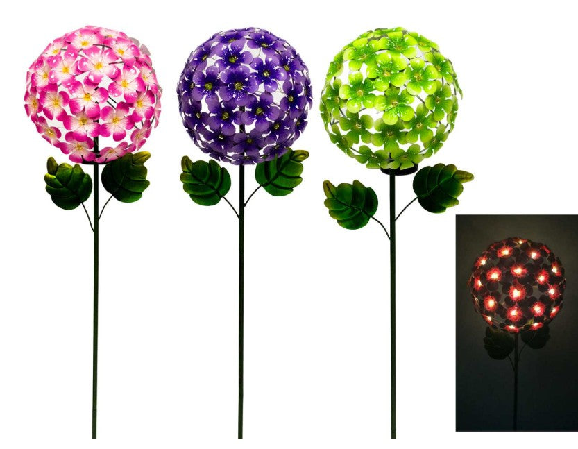Solar Powered LED Hydrangea with Stake
