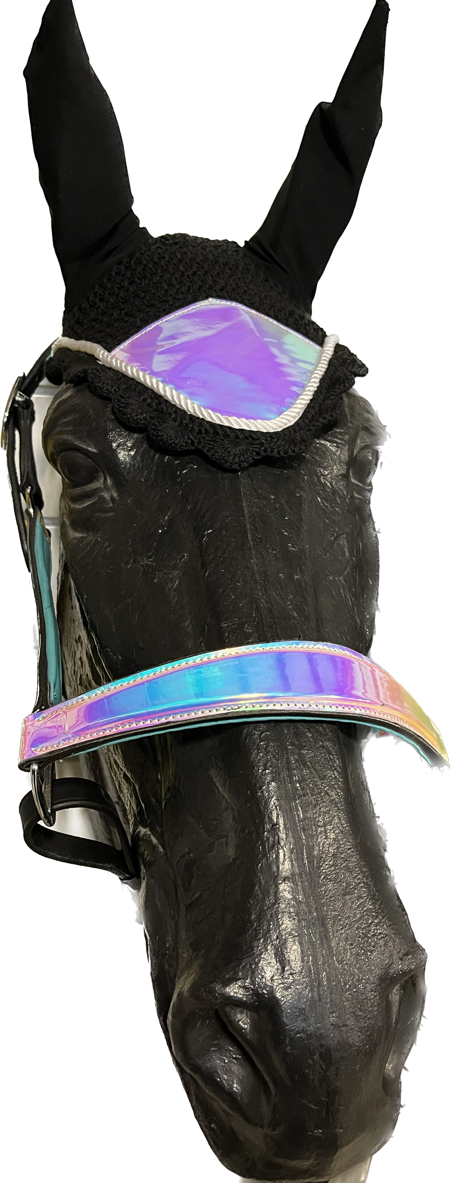 Leather Horse Halter - Holographic - Mini
