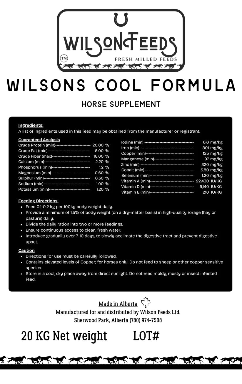 Wilson Feed - Equine Feed - Cool Formula - 20kg