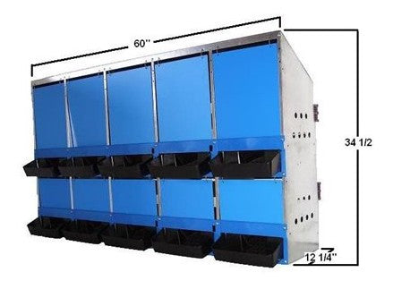 Steel Roll Out Nesting Box - 10 Holes - 50 Hen Capacity (Special Order)