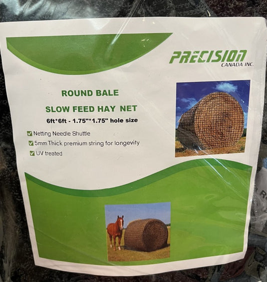 Precision Canada - Slow Feed Round Bale Hay Net - 6' x 6' - 1.75" Holes
