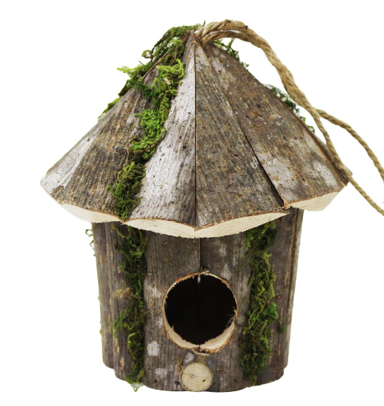Wood Bird Hut Feeder
