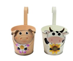 Home & Garden - Metal Farm Animal Hanging Pots
