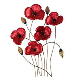 Home & Garden - Poppy Wall Art Metal Decor