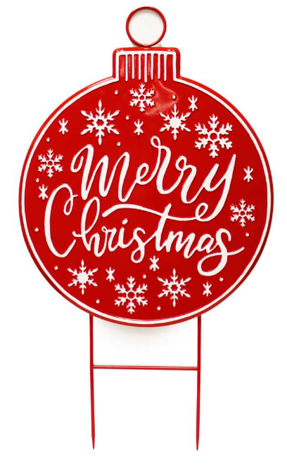 Christmas - Metal Merry Christmas Yard Stake