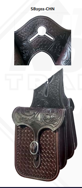 True North - Saddle Bag with Floral Tooling - Horn bag - Dark Oil