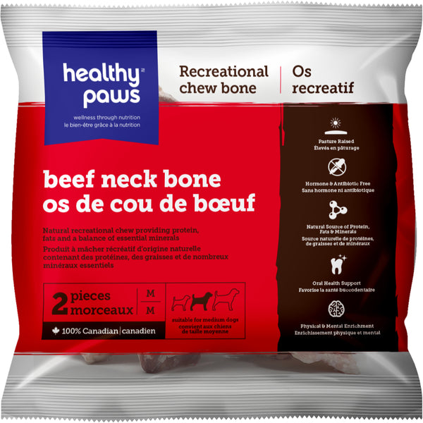 Healthy Paws - Frozen Beef Neck Bones - Medium - 2 pack