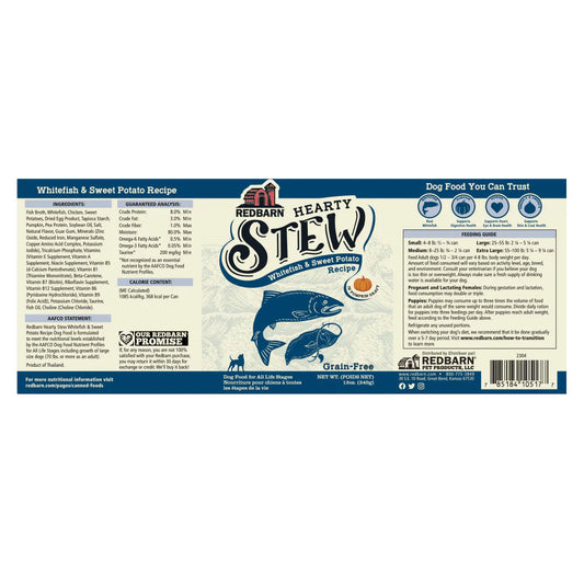 Red Barn - Hearty Stew - Whitefish & Sweet Potato - Wet Dog Food