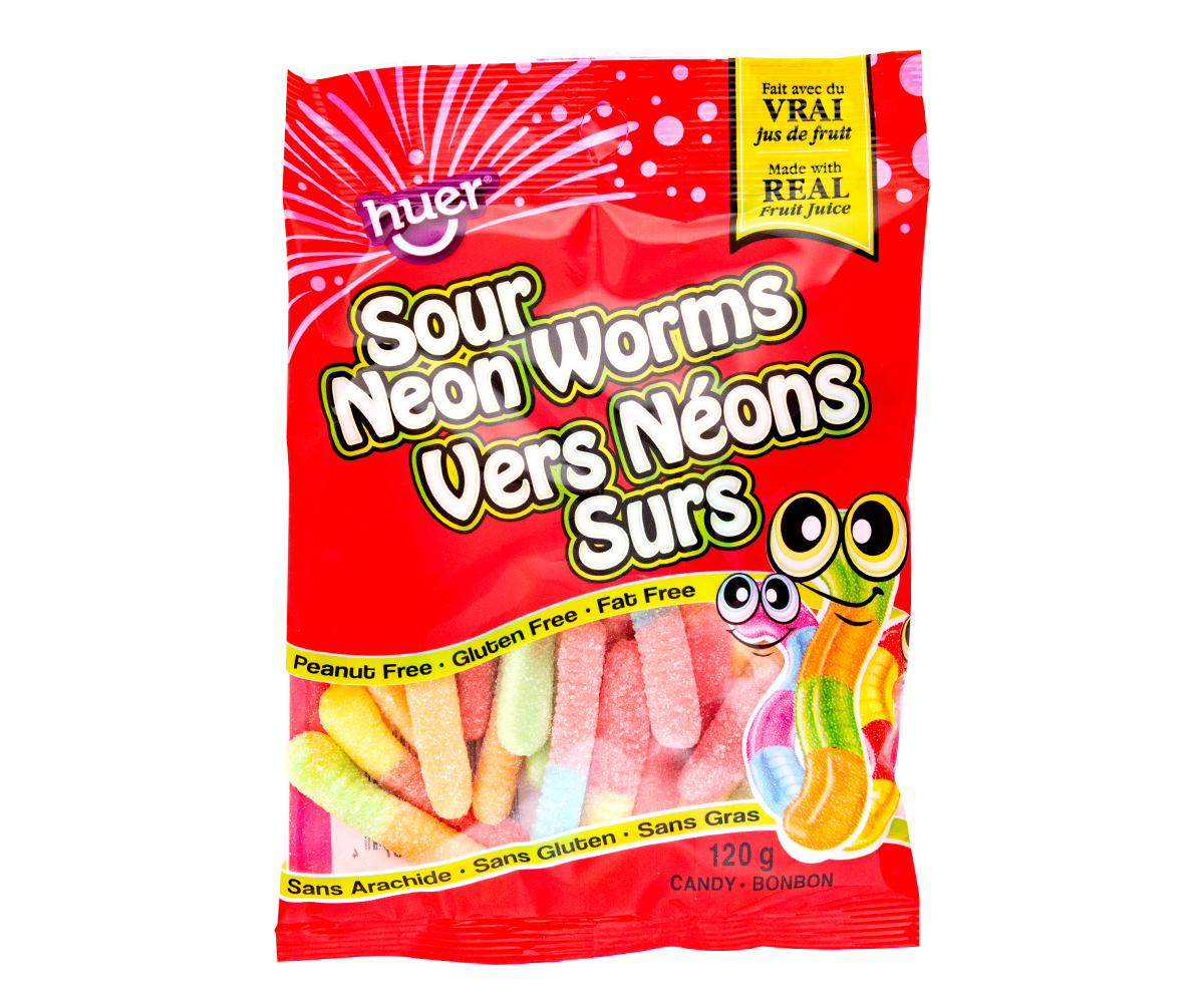 Huer - Sour Neon Worms - 120g