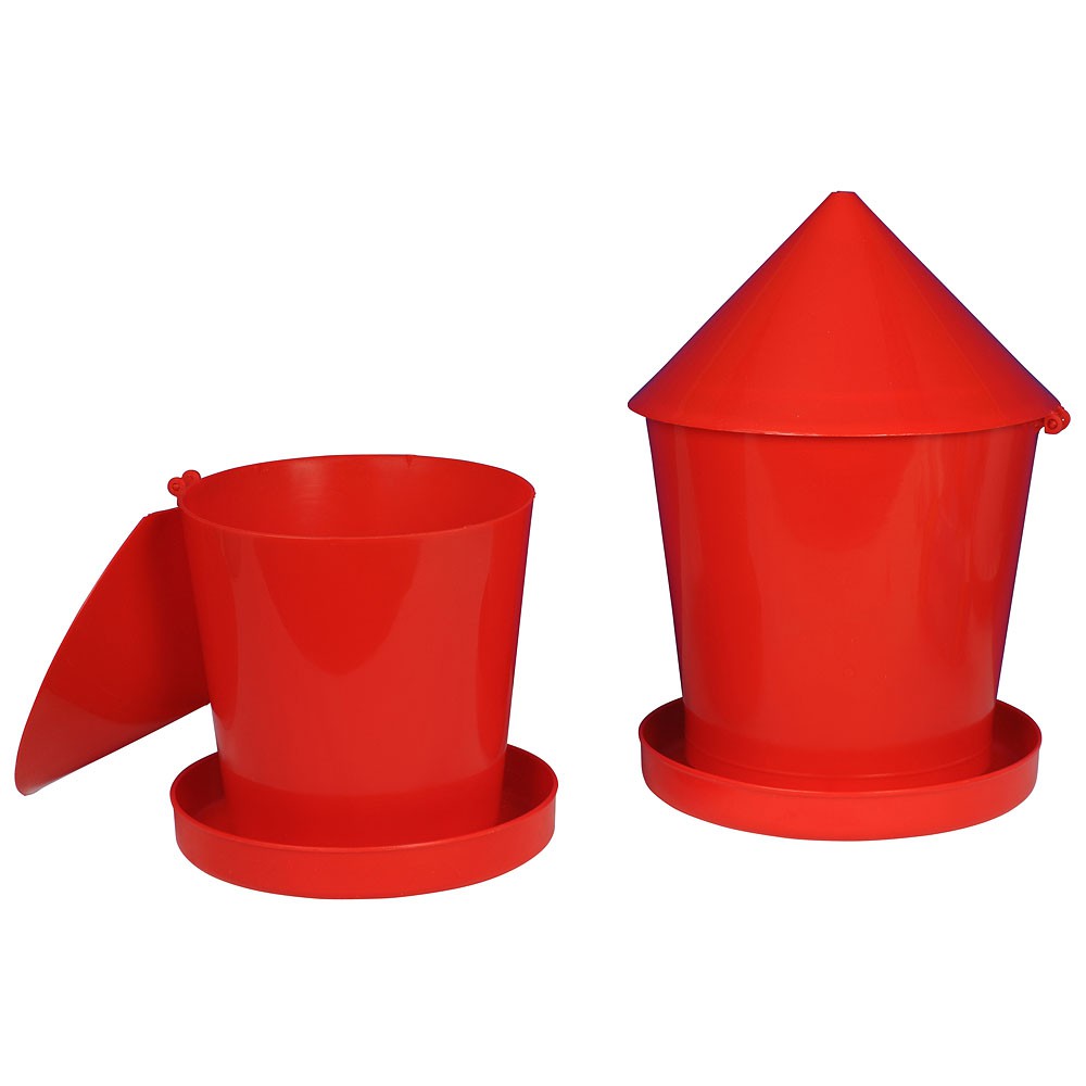 Chick Feeder with Hinged Cap - Red - 4 kg