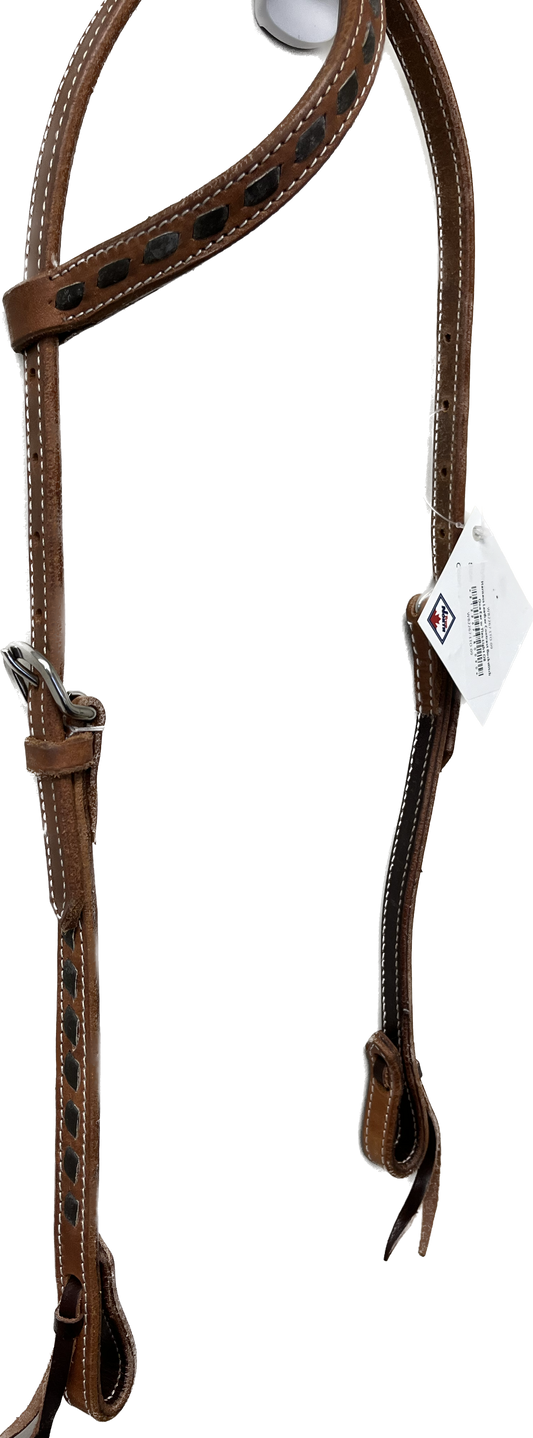 True North - Leather Contrast Buckstitch One Ear Headstall W/Ties