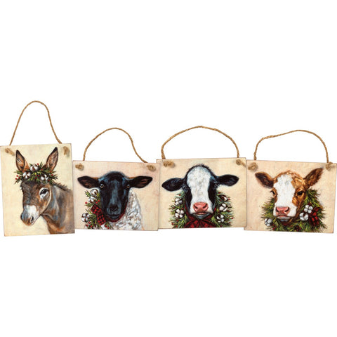 Christmas Ornament Set - Christmas Farm - 4 piece