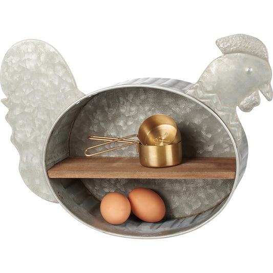 Home Decor - Tin Rooster Shelf