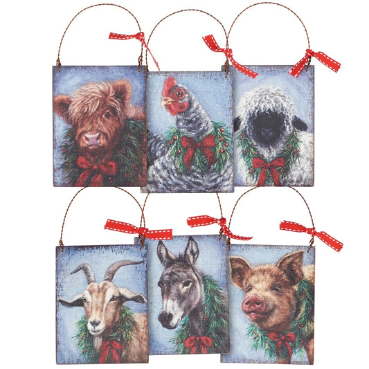 Christmas Ornament Set - Xmas Animals - 6 piece