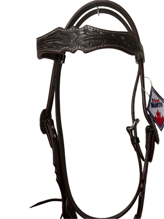 True North - Designer Leather Headstall w/Carving