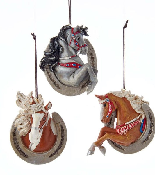 Kurt S. Adler - Western Horseshoe with Horse