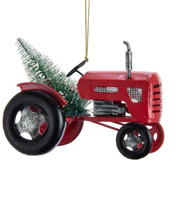 Kurt S. Adler - Metal Red Tractor with Tree