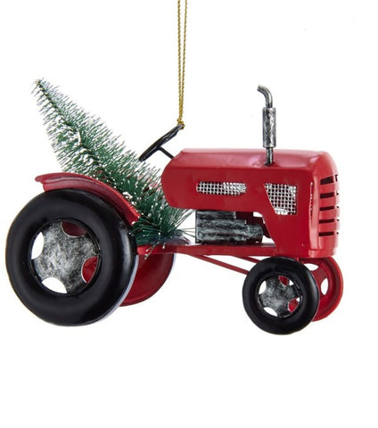 Kurt S. Adler - Metal Red Tractor with Tree