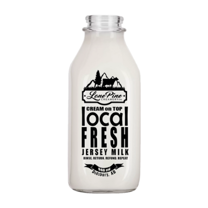 Lone Pine Jerseys & Creamery - Local Fresh Milk - PRICE INCLUDES $3 BOTTLE DEPOSIT