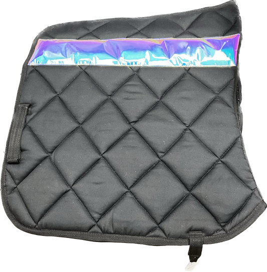 English Saddle Pad - Black/Holographic - Full