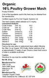 Organic - 16% Poultry Grower - Mash - 20kg