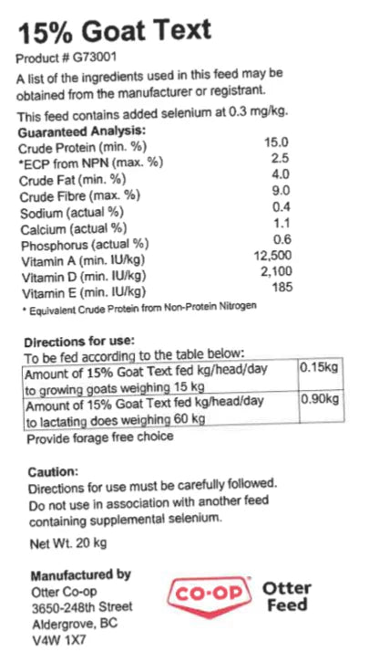 Otter Co-Op - 15% Textured Goat Feed