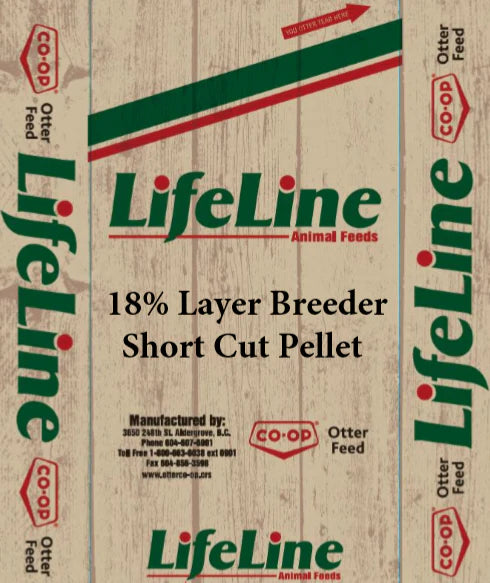 Otter Co-Op - Lifeline - 18% Layer/Breeder Short Cut Pellet