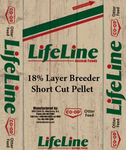 Otter Co-Op - Lifeline - 18% Layer/Breeder Short Cut Pellet