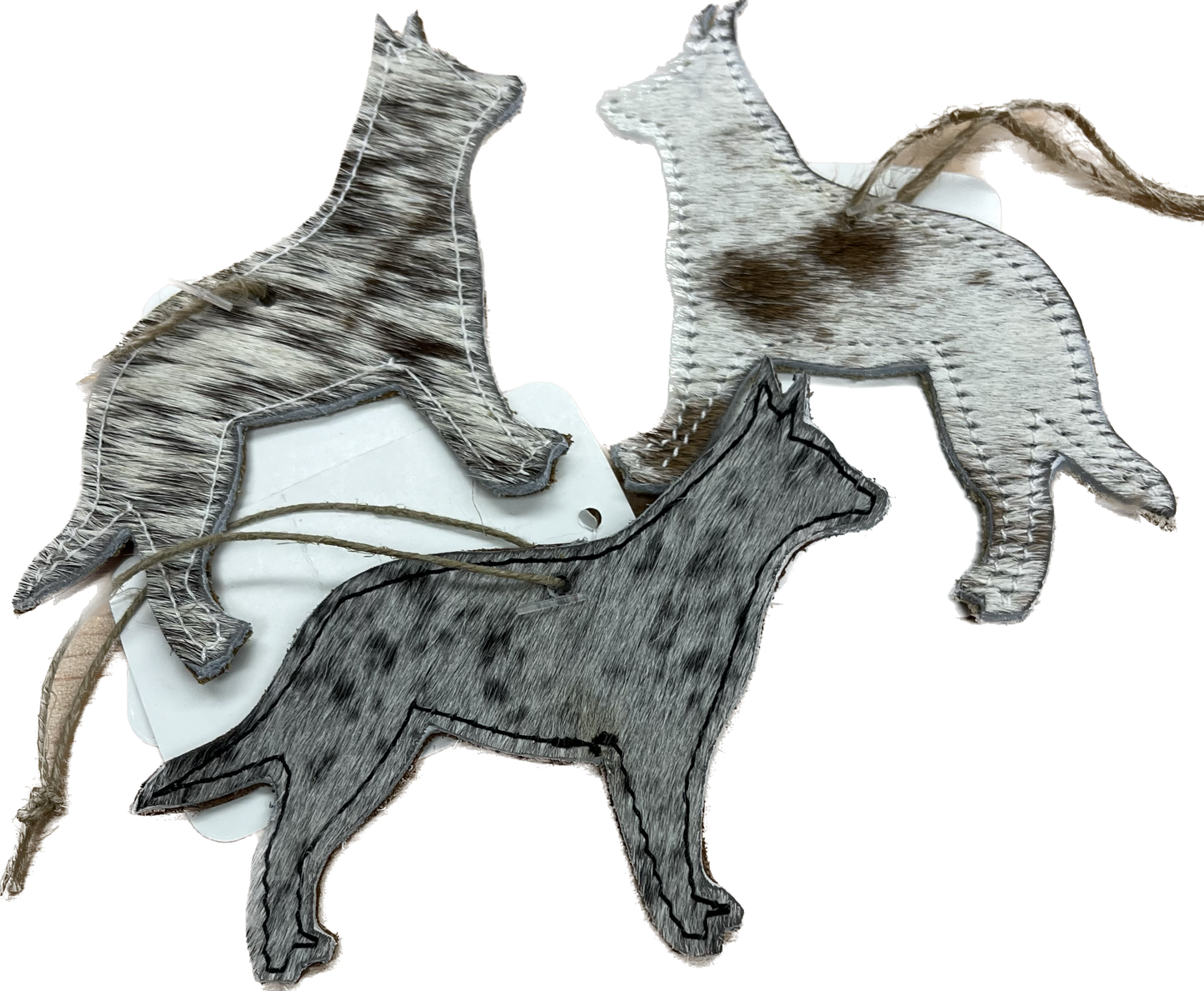 Hand Made Hide Holiday Ornaments