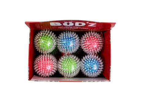 BUDZ - Dog Ball - Spiked Transparent Ball with Coloured Ball Inside