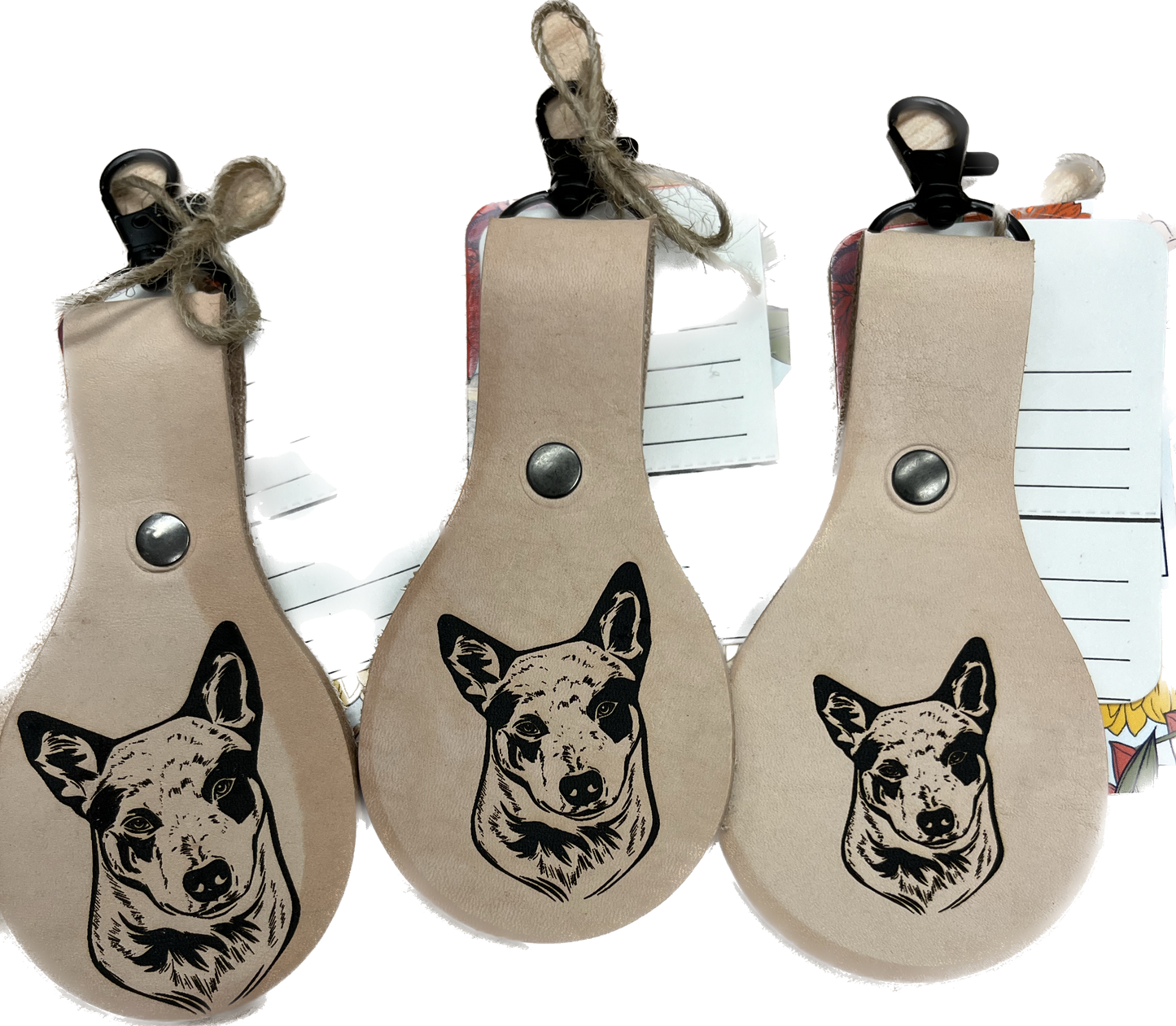 Hand made Leather Laser Engraved Key Fobs