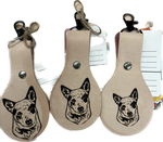 Hand made Leather Laser Engraved Key Fobs