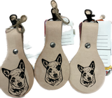 Hand made Leather Laser Engraved Key Fobs