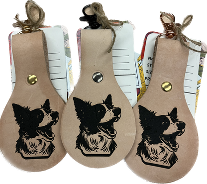 Hand made Leather Laser Engraved Key Fobs